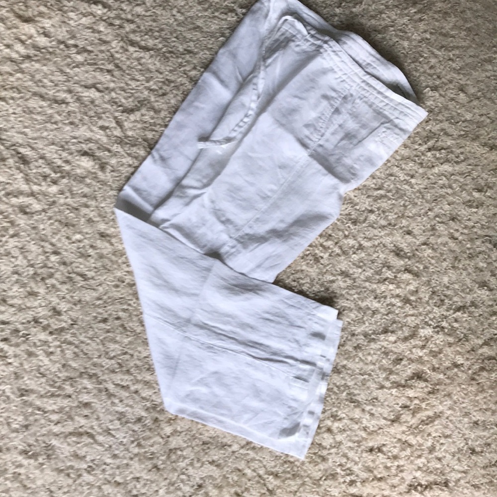 White linen summer pants